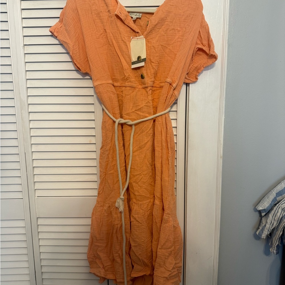 Wonderly High Low Dress in Vibrant Orange